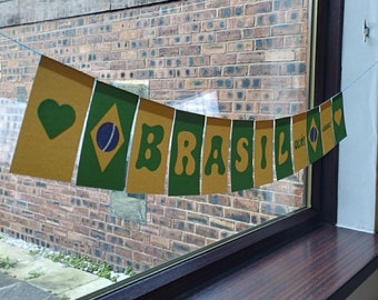 Fira Brasilien med denna festliga banderoll | Digital fil | Digital produkt | PDF-nedladdning