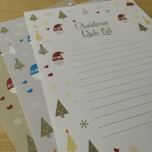 Druckbare Weihnachtswunschliste für Kinder - 3 Farbvarianten in DIN A4 Format | Weihnachtsmann Brief Vorlage - Digitaler PDF Download