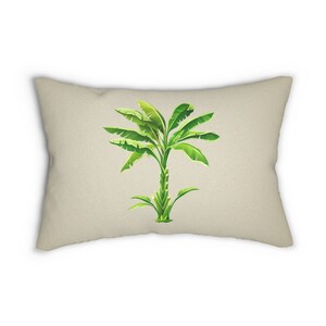 Green Palm Lumbar Pillow / Green Palm Accent Pillow / Home Decor / Green Palm / Throw Pillow / Palm Tree / Coastal Decor
