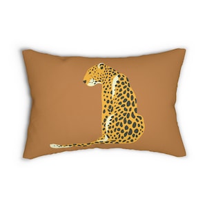 Cheetah Lumbar Throw Pillow / Chic Safari Decor / Home Decor / Throw Pillow / Jungle Safari