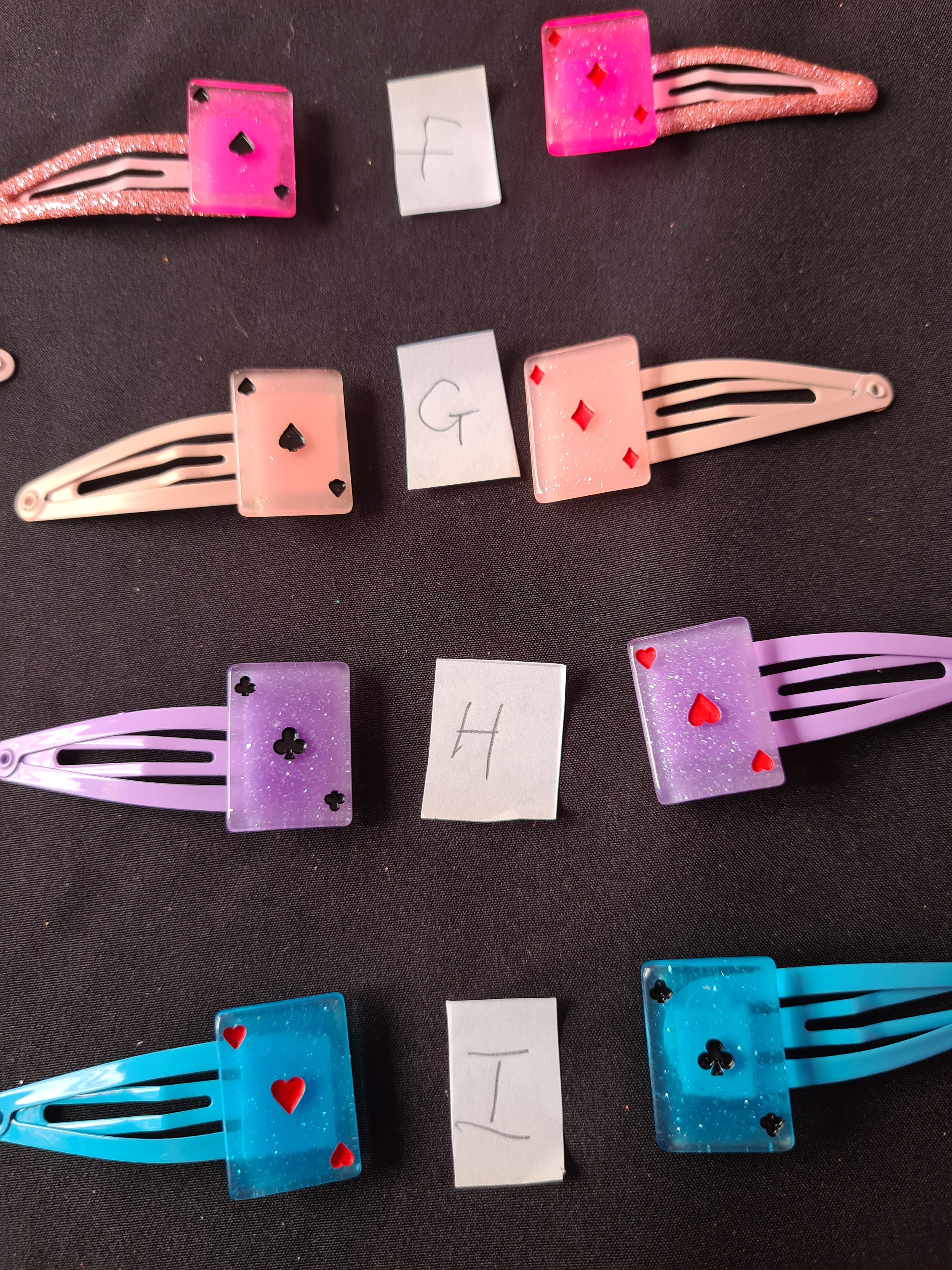 Playing Card Design Hair Clips Etsy UK