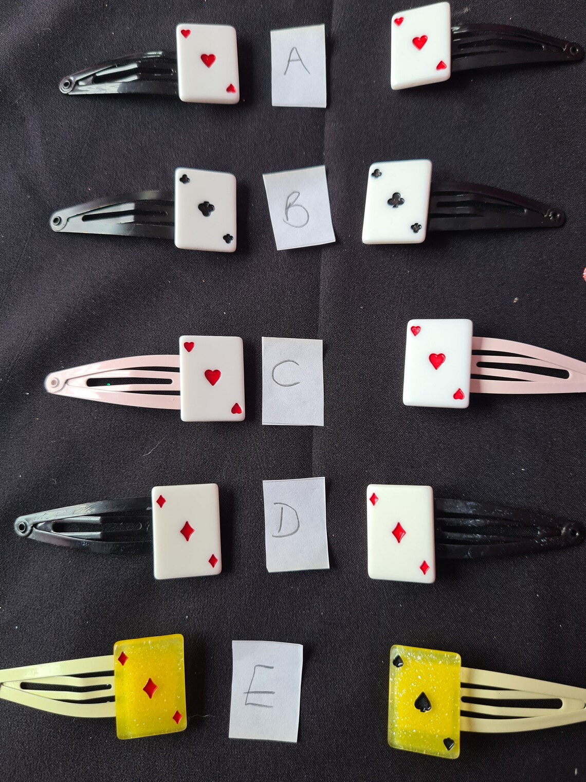 Playing Card Design Hair Clips Etsy UK
