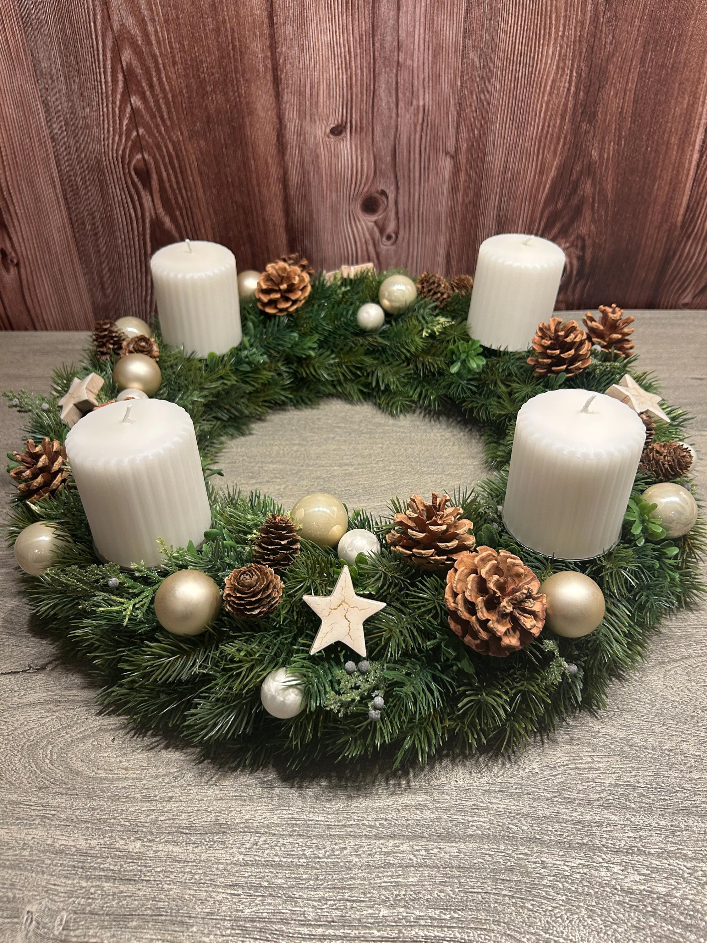 Unechter Adventskranz Neofleur 18 Zoll Knstlicher Weihnachtskranz  DIY  Grnbasis Aus Plastik