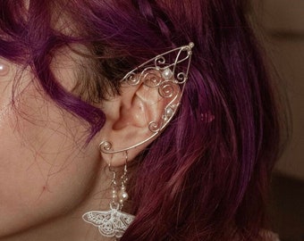 Oreille d’elfe en fil de cuivre, Cache oreille d'elfe, Boucle d'oreille cosplay elfique de fée, Elf ear cuff, Elven