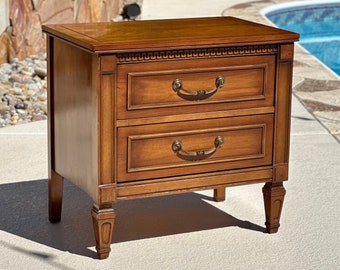 Vintage Traditional Cherry Two Drawer Nightstand