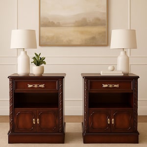 Vintage Mahogany Nightstands - a Pair