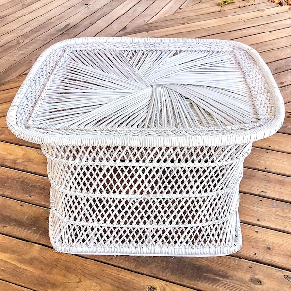 Wicker Coffee Table Etsy