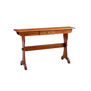 Vintage Solid Cherry Wood Narrow Single Drawer Console Sofa Table