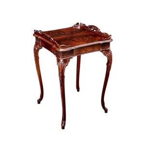 Antique French Mahogany Tall Square Side Table