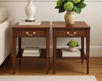 Vintage Mersman Mahogany End Table Federal Style Taper Leg 2