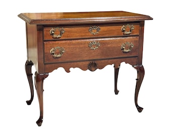 Vintage Walnut Two Drawer French Entryway Table
