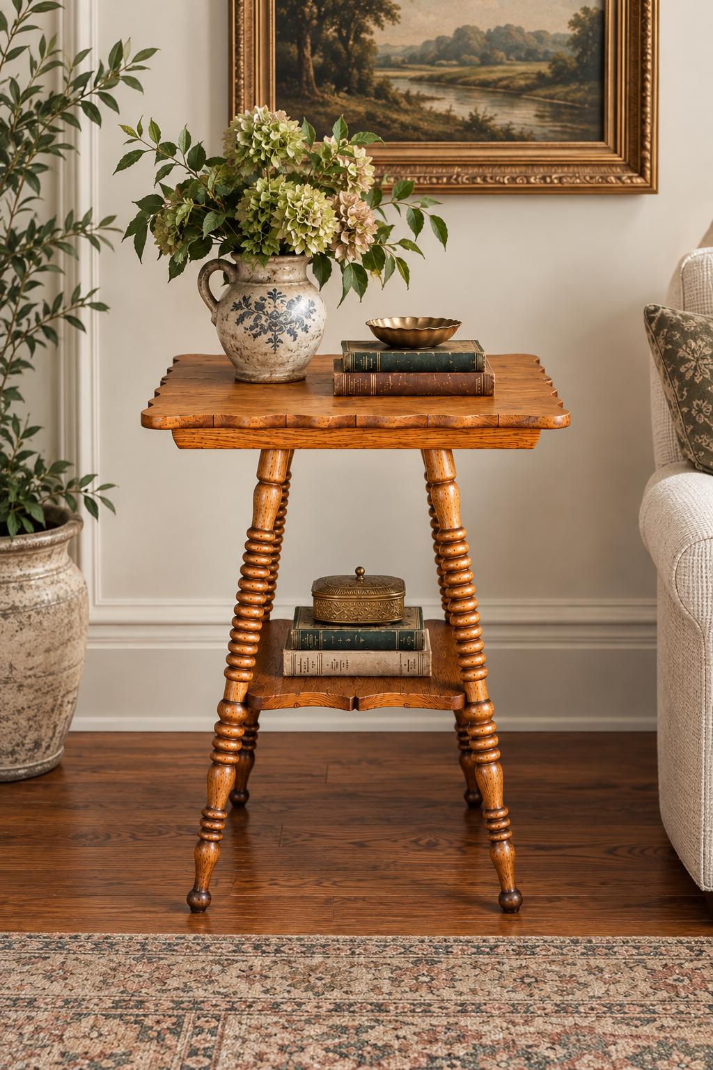 Antique Bobbin Leg Tables - Etsy