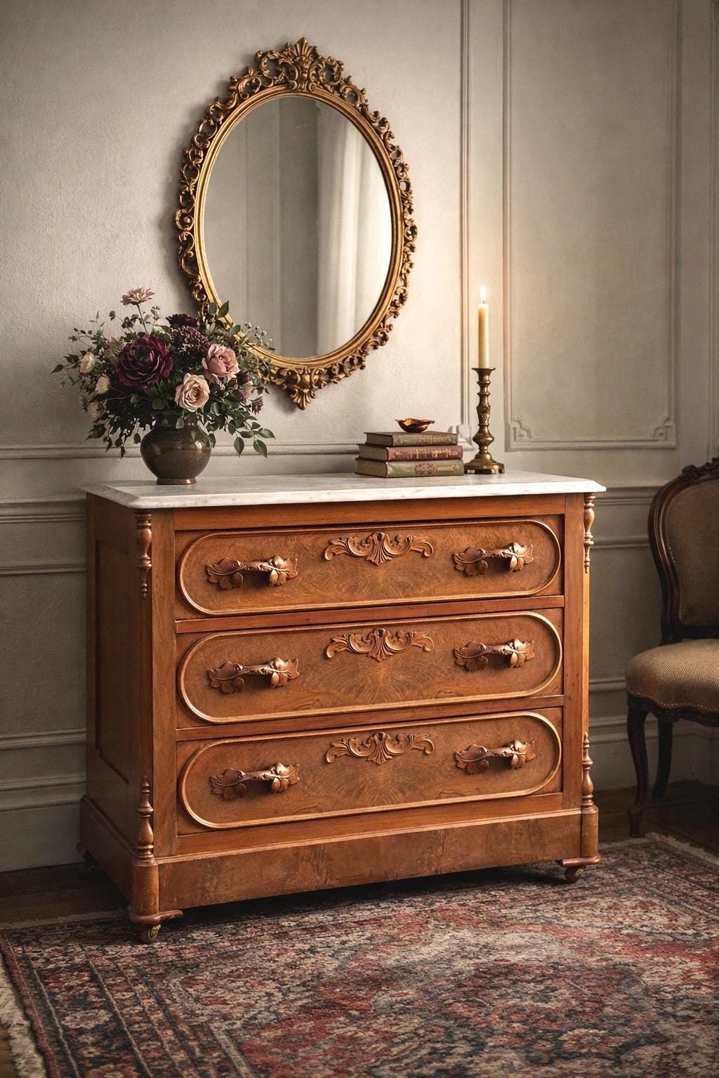 green emerald velvet dress White and Gilt Gold Decorated Louis XV Style Bombe Dresser Carrara Mar main image 1