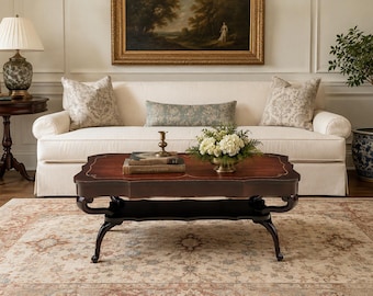 Vintage Early 20th Century Mahogany Serpentine Open Shelf Chippendale Coffee Table