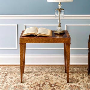 Vintage Baker Furniture &quot;Collector&#39;s Edition&quot; Natural Burl Wood End Table