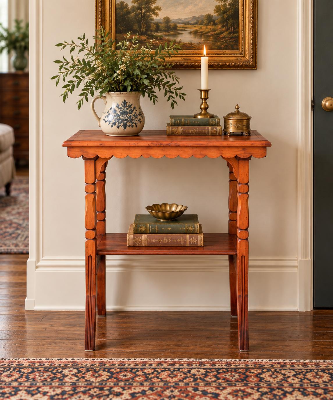 Antique Turned Leg Side Table - Etsy