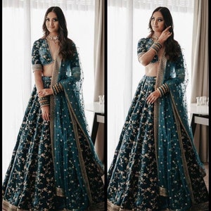 Sabyasachi Inspired Designer Lehenga Choli with embroidery work Wedding lehenga choli party wear lehenga choli Indian Women,lengha choli image 1