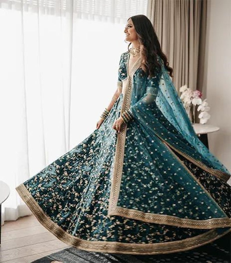 Sabyasachi Inspired Designer Lehenga Choli with embroidery work Wedding lehenga choli party wear lehenga choli Indian Women,lengha choli image 4