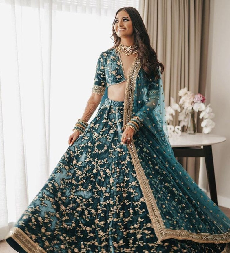 Sabyasachi Inspired Designer Lehenga Choli with embroidery work Wedding lehenga choli party wear lehenga choli Indian Women,lengha choli image 2