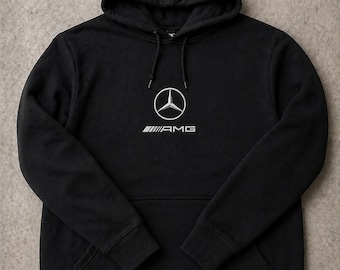 Sudadera unisex negra con capucha | Sudadera con capucha minimalista bordada en blanco | Ropa urbana de primera calidad | Sudadera informal para hombre y mujer | Idea de regalo