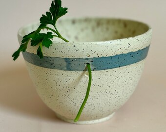 A Handmade Ceramic Herb Stripper Bowl, Herb Pulling, Herb Stripping, Speckled Gray/Lavender