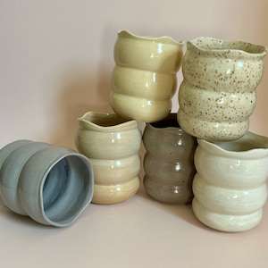 Handmade Ceramic Bubble Cup, Bubble Tumbler, Espresso Cup, Earthy Colors, 12 Oz, 15 Oz