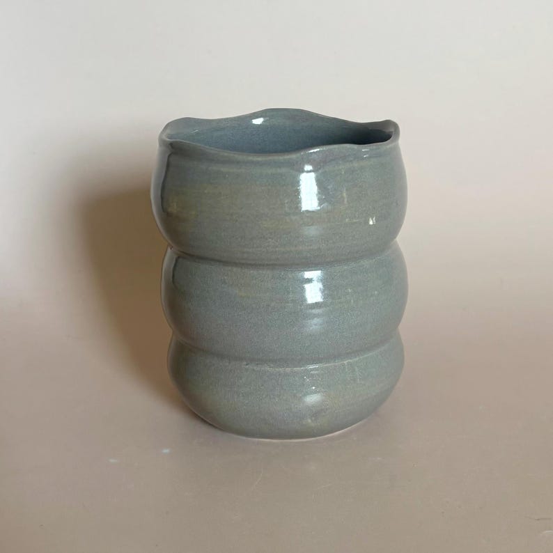 Vaso de cerámica con burbujas – Gres de colores – 15 oz, 16 oz o 18 oz Sage 15 oz