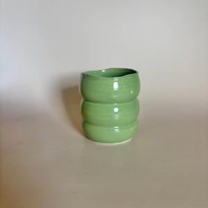 Vaso de cerámica con burbujas – Gres de colores – 15 oz, 16 oz o 18 oz Light Green 18 oz