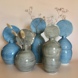 Jarrón de porcelana Halo: jarrón decorativo hecho a mano, solo para flores secas