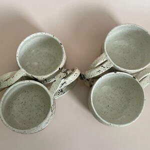 A Speckled Splatter Ceramic Mug, Entangled Handle, 8 or 9 oz, Handmade image 8