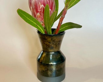 Handmade Geometric Vase, Mid Century Modern Style, Minimalist Table Decor, Shiny Vase