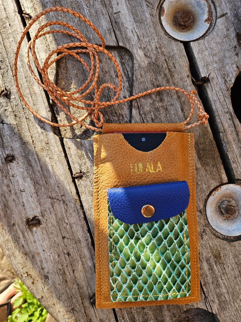 Real Leather Phone case with strap, Crossbody Bag for Mobile Phone, Cell Phone Bag, leather phone bag, Stylish Sling Phone Bag Sustainable image 5