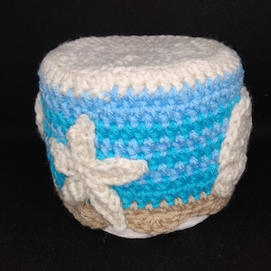 Ocean Waves Toilet Paper Cover, beach bathroom décor, seashells toilet paper holder, bathroom accessory, handmade gift