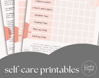 Naklejka naklejkowa dla dorosłych na temat samoopieki – do wydrukowania