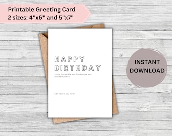 Kinky PRINTABLE Greeting Card - Happy Birthday Can I Blow You?