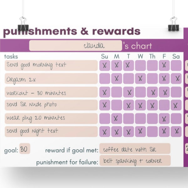 Punishment & Reward Chart (BDSM)