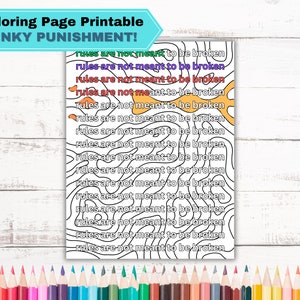 Punishment Coloring Page - Kinky Punishment - Lines