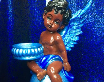 African American Tealight Angel-  Baby Angel, Micah