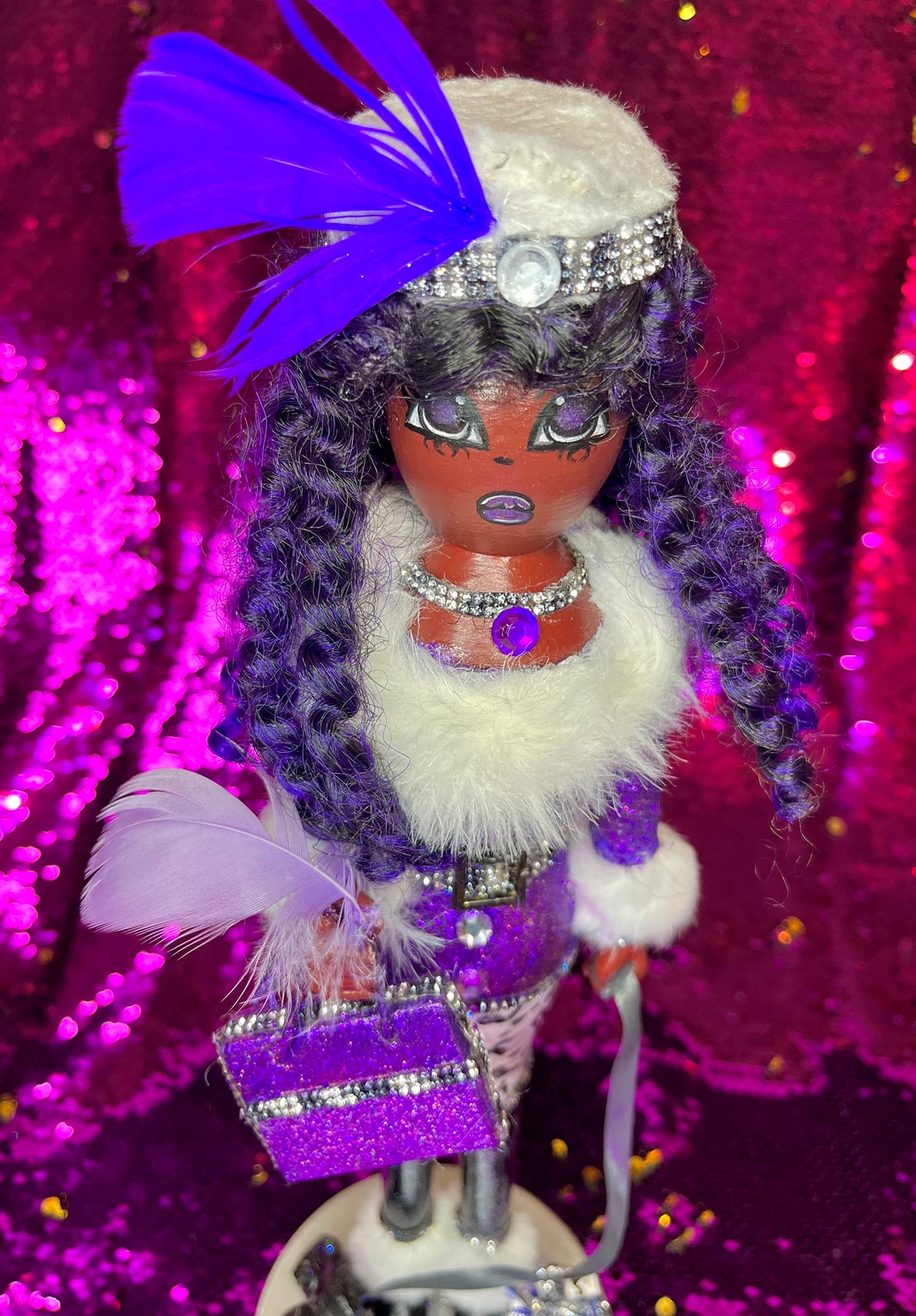 African American Female Nutcracker Doll Glam Diva Doll, Chloe Doll