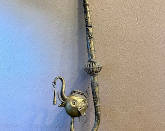 19th Century Chinese Sterling Silver  Pipe with Filigree Elephant