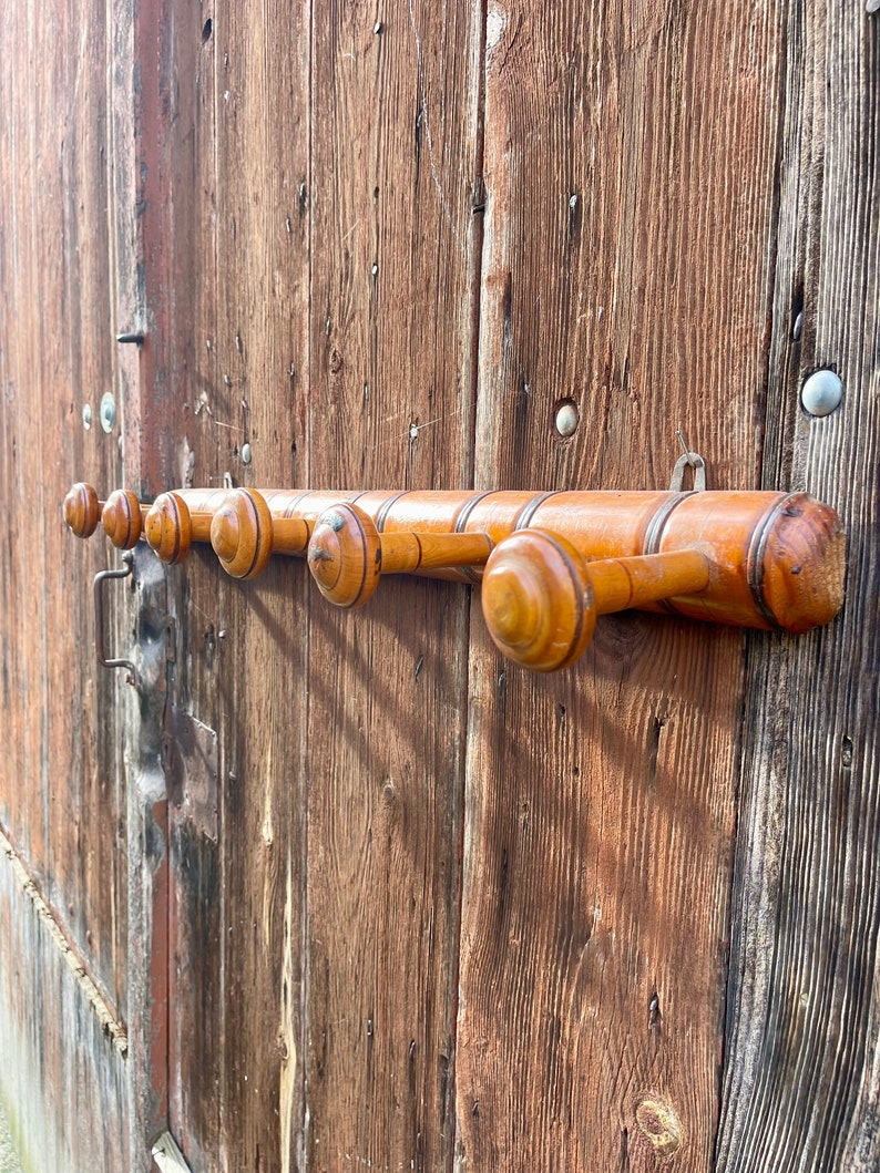 Antique French Coat Hat Rack 6 Pegs Hanger Faux Bamboo Etsy UK