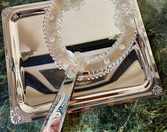 ベネチアン・ムラーノガラスのハンドミラー/装飾ミラー 40年代 50年代