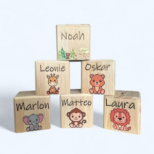 Money box personalized animals Birth gift Christening gift Money box child Money box with name Money box wood Piggy bank image 2