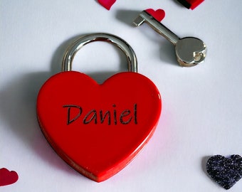 Love lock, lock with engraving, Valentine's Day, wedding gift personalized, heart engraving, housewarming gift, love lock with engraving,