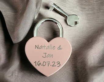Love lock, lock with engraving, Valentine's Day, wedding gift personalized, heart engraving, housewarming gift, love lock with engraving,