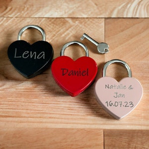 Love lock, lock with engraving, Valentine's Day, wedding gift personalized, heart engraving, housewarming gift, love lock with engraving, image 10