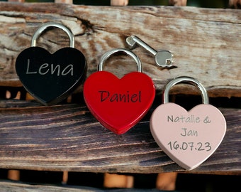 Love lock, lock with engraving, Valentine's Day, wedding gift personalized, heart engraving, housewarming gift, love lock with engraving,