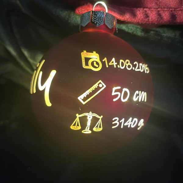 XXL, verlichte gepersonaliseerde kerstbalnamen, gepersonaliseerde kerstboomballen, cadeau voor vrienden, familie, babygeboorte, nakomelingen