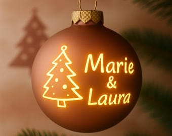 Personalized Christmas bauble with name, illuminated Christmas tree ornament, Christmas decoration, gift for family and friends, Secret Santa gift, Christmas tree