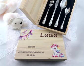 Personalized unicorn children's cutlery – the perfect gift for a christening, birth or birthday!